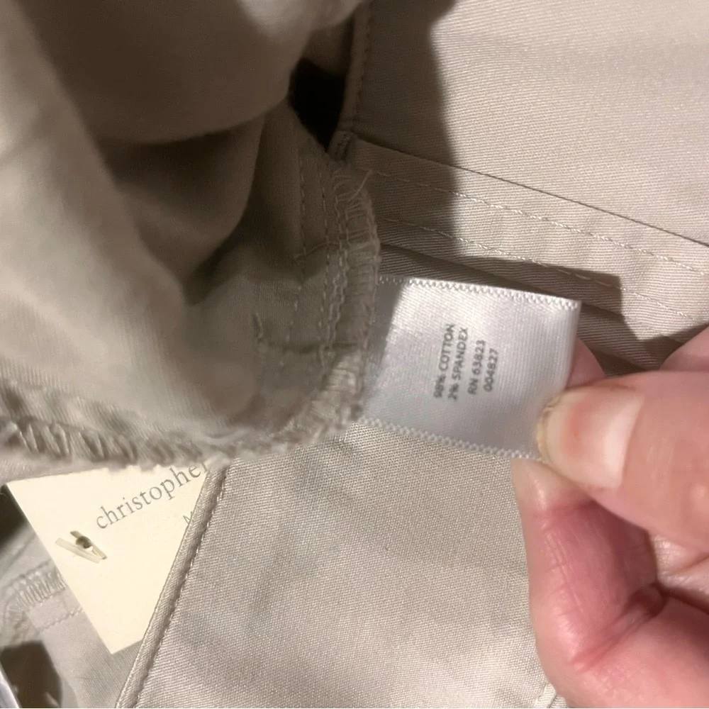 New Stretch Cotton Bermuda Shorts Natural Waist in Beige Relaxed Fit Slimming 6